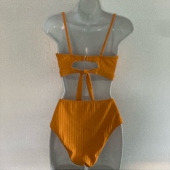 NWOT Shade & Shore Light Lift Keyhole Bikini Bra & Bottom Yellow 34C/M - Picture 4 of 11